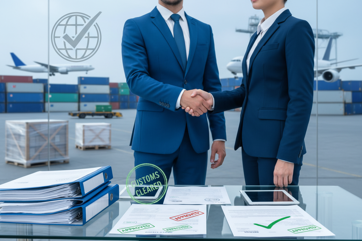 MAKE IMAGE SHOWING CUSTOMS CLEARANCE IS OUR RESPONSIBILITY