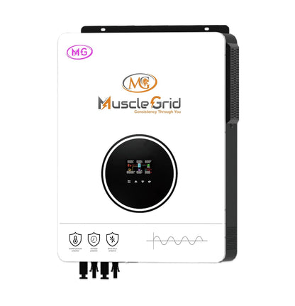 MuscleGrid 6.2 KW True Hybrid Heavy Duty MPPT Battery Less Solar (Support LiPO4 Battery) Android and iPhone Monitoring 48V Pure Sine Wave Inverter