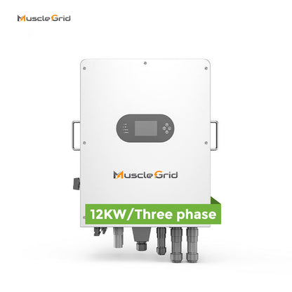 MuscleGrid Pure Sine Wave IP65 12KW Low Voltage 3 Phase Hybrid Solar Inverter With WiFi and MPPT Solar Charge Controller