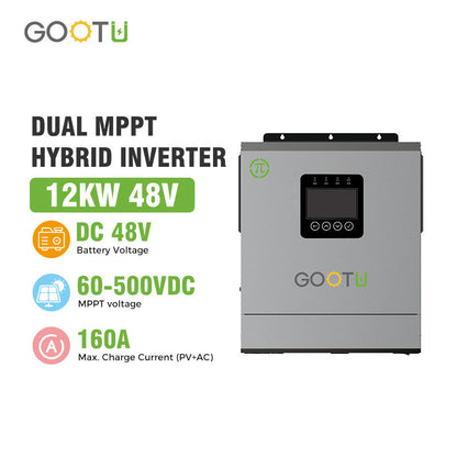 Gootu 12KW High Quality High Power Photovoltaic Integrated Hybrid Solar Inverter 48V Pure Sine Wave Dual Output PV Inverter