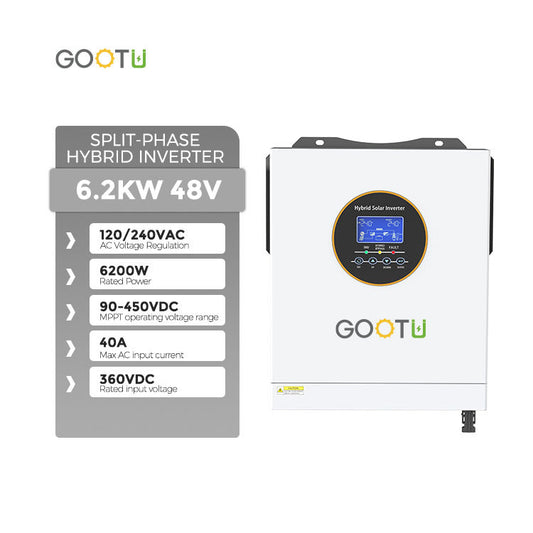 GOOTU 6.2KW Standard 48V Split Phase Solar Inverter DC to AC 240V Split Phase Hybrid Solar Inverter