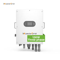 MuscleGrid Pure Sine Wave IP65 12KW Low Voltage 3 Phase Hybrid Solar Inverter With WiFi and MPPT Solar Charge Controller